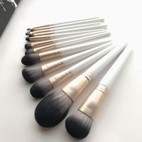 Wholesale New Arrival Makeup brushes set for loose powder Eye shadow blush cosmetics White Pink colors available drop shipping