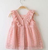 Wholesale Lace Baby Girl Dress Summer New Princess Dresses pink yellow green Sweet Little Dress Kid Clothes Years AX572