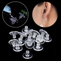 Wholesale 100pc Clear Rubber Earring Safety Back Bullet Clutch Earring Pad Jewelry Finding