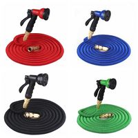 Wholesale 25FT Retractable Hose Natural Latex Expandable Garden Hose Garden Watering Washing Car Fast Connector Water Hose With Water Gun BC BH0756