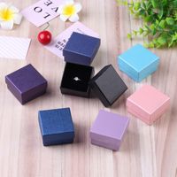 Wholesale Purple earrings box Blue earrings box Black ring case world cover high quality solid jewelry box