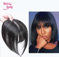 Wholesale Halo Lady Beauty Clip In Human Hair Bangs Invisible Seamless Fringe Hair Brazilian Straight Remy for Women Mild Loss