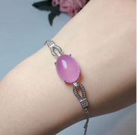 Wholesale Natural violet diamond encrusted bracelet silver X1901