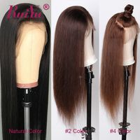 Peluca Frontal De Encaje Brasileño Ruiyu 360 Pelucas Rectas Con Cabello De Bebé Pelucas Frontales De Encaje De Cabello Humano De Color Marrón Oscuro