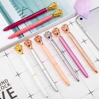 Wholesale Creative Multicolor Crown Ballpoint Pen Metal Ring Roller Ball Pens School Office Supplies Business Pen Stationery Student Gift
