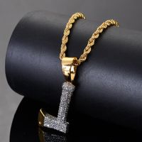 Wholesale Axe Pendant Copper Micro pave with CZ stones Necklace Jewelry for men and women CN058