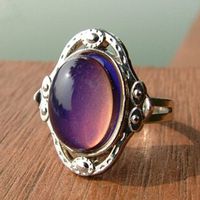 Wholesale Vintage Retro Color Change Mood Ring Oval Emotion Feeling Changeable Ring Temperature Control Color tortoise Rings For Women