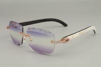 Wholesale 2019 new best selling natural mixed horn sunglasses unique design diamond sunglasses B engraving lens size mm
