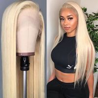Wholesale Full Lace Human Hair Wigs Blonde Colored For White Women Long Straight Transparent Lace front Wigs With Baby Hair