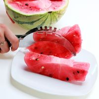 Wholesale Watermelon Slicer Fruit Knife Cutter And Ice Cream Ballers Melon Scoop Double Size Spoon Set Kitchen Tools Stainless Steel