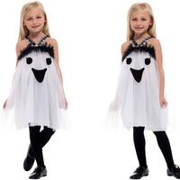 Kids Vampire Horror Blood Teeth Halloween Costume Smock Flared Swing Mini Dress