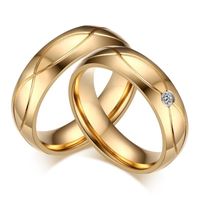 Wholesale Gold Couple Rings for Men Women Wedding Jewelry Luxury Wave Band Ring Stainless Steel Ring Engagement Gifts