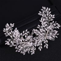 Wholesale Rose Gold Wedding Hair Comb Bridal hair clip Rhinestone Hair Accessories Headpieces Handmade Pearl Beaded Side Comb for brides and bridesmai