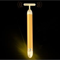 Wholesale Slimming Face roller k Gold Colour Vibration Facial Beauty Roller Massager Stick Lift Skin Tightening Wrinkle Bar