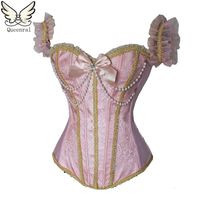 Wholesale Sexy Lingerie Gothic Clothing Corselet Steampunk Pearl Corset Waist Trainer Corsets Corset Waist Trainer Corsets And Bustiers Y19070201