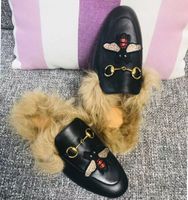 Wholesale Leadcat Fenty Rihanna Faux Fur Slippers Women Girls Sandals Fashion Scuffs Black Slides High Quality With Box