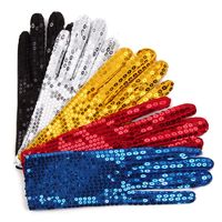 Wholesale Festival Sparkle Sequin Wrist Gloves for Party Dance Event Kids Unisex brand new and high quality polyester women gloves
