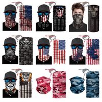 Wholesale hot Outdoor USA Flag magic headscarf bandana cycling masks Head Neck Scarves Windproof Sport face mask with Filter Designer Mask T2I51007