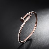 Wholesale bracelet top grade titanium steel nail cuff female bangle fashion jewelry rose gold bracelets wristlet jewel women