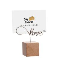 1pc Legno Naturale Delle Fotografie Porta Memo Clip Desktop Messaggio Morsetti Stand Casa Scuola Holder Desk Carta Cancelleria Organizer