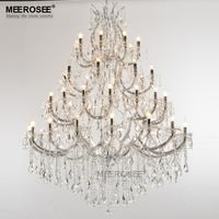 Wholesale Luxurious Large Crystal Chandelier Lighting Maria Theresa Clear Chrome Crystal Pendant Light for Hotel Project Restaurant Lustres Luminaria