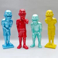Wholesale Abstract Laughing Sculpture Figure Arts Resin Crafts Creative Simple Statue Ornaments Art Home Interior Design L3160