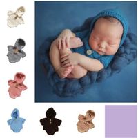 Wholesale Newborn Photo Rompers Kids Designer Clothes Baby Handmade Sweater Knit Wool Jumpsuits Boutique Onesies Girls Hooded Bodysuit Knitwear C6808