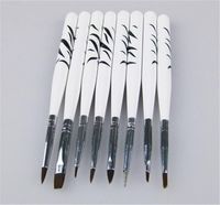 Wholesale 8Pcs Professional Zebra UV Gel Pen Brush Nail Art Acrylic Size Flat Brush Pen Dotting Drawing Paint Salon Tool Set