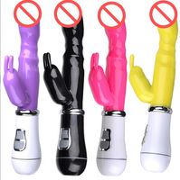 Wholesale G spot Vibrating Dildo Vibrator Speeds Oral Clit Rabbit Vibrators Intimate Stimulate Massage Sex Toys For Women Sex Products by DHL