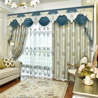 European High Precision Relief Jacquard Curtains For Living Dining Room Bedroom