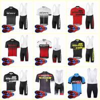 Wholesale SCOTT team Cycling Short Sleeves jersey bib shorts sets Mens summer Quick Dry tops Bicycle Clothing U82224