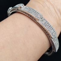 Wholesale 18K Gold and White Gold Plated CZ Cublic Zirconia Mens Hip Hop Iced Out Bangle Bracelets Gold and Diamond Hot Wheels Bangle Gifts for Guys