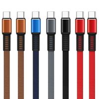 Discount nylon flat cable Type c Micro Usb Cables 1m 3Ft Flat noodle Nylon Fabric Cable For Samsung s8 s10 s11 Htc android phone