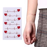 Wholesale New Ecg Temporary Tattoo Men And Women Love Tattoos Sexy Products Waterproof Disposable Tattoo Stickers To Cover The Scar