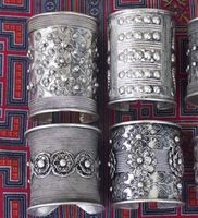 Wholesale Trendy fashion boutique carved antique miaos silver bracelet arm ring Tibetan ethnic jewelry gods and goddesses gifts