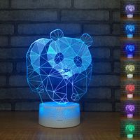 Wholesale Panda Shape D Table Lamp LED Night Light Colors Changing Bedroom Sleep Lighting Home Decor Gifts