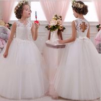 Wholesale Cheap Flower Girl Dress Under Long Petal Hollow Heart Shaped Princess Dress Beaded Embroidered Fairy Child Birthday Party Dress