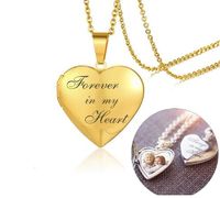 Wholesale 2020 Personalized Heart Locket Pendant for Women Men Photo Frame Necklaces Stainless Steel Always in My Heart Unique Custom Gift