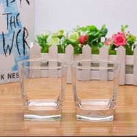 Wholesale Promotion Customizable Smooth Mouth Cup Rim ml Glass Cup Food Grade Lead free Wine Whiskey Thicken Bottom Sleek Bar Mug Cup DH0538 T03