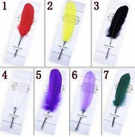 Wholesale 14 Colors Colorful Feather Quill Ballpoint Pen For Wedding Gift Signature Pen Birthday Party Gift Home Decoration Office School Hot