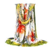 Wholesale Spring and Autumn Women s High Quality Scarf Daffodil Printed Cotton Scarf Female Travel Photo Shawl Sunscreen Holiday High end Lady Shawl
