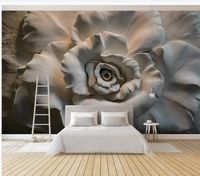 Wholesale wallpaper for walls d for living room D embossed rose TV sofa background wall painting