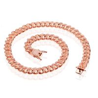 Wholesale USENSET New MM Miami Cuban Link Chain Rose Gold Plated Fully Iced Out Hip Hop Bling Hot Sale Promotion Chain