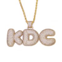 Wholesale Custom Name Letters Pendant Necklaces For Mens Hip Hop Cubic Zircon Necklace Gold Silver Chain Jewelry