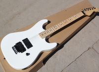 Wholesale Factory White Electric Guitar with Floyd Rose Maple Fretboard Black Hardware Can be customized as reques