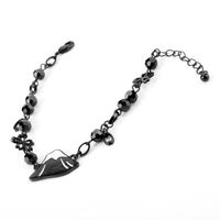 Wholesale Charm Bracelets HEYu Travel Mountain Flower Bracelet For Women Black Chain Wristband Handmade Jewelry
