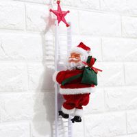 Wholesale Electric Christmas Santa Claus Decorations climbing Strings children s electric toys Santa Claus toy Plush climbing ladders Toys n