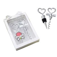 Wholesale Wine Bottle opener Heart Shaped Great Combination Corkscrew and Stopper Heart Shaped Sets Wedding Favors Gift ST685