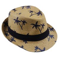 Wholesale 2019 hot sale Summer straw Sun hat kids Beach Sun hat Trilby panama Hat handwork for boy girl Children colour