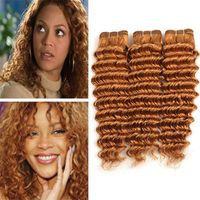 Colore 30 Auburn Deep Wave Capelli Umani 3 Bundle Offerte Estensioni Di Trame Tessute Capelli Ricci Vergini Castano Chiaro